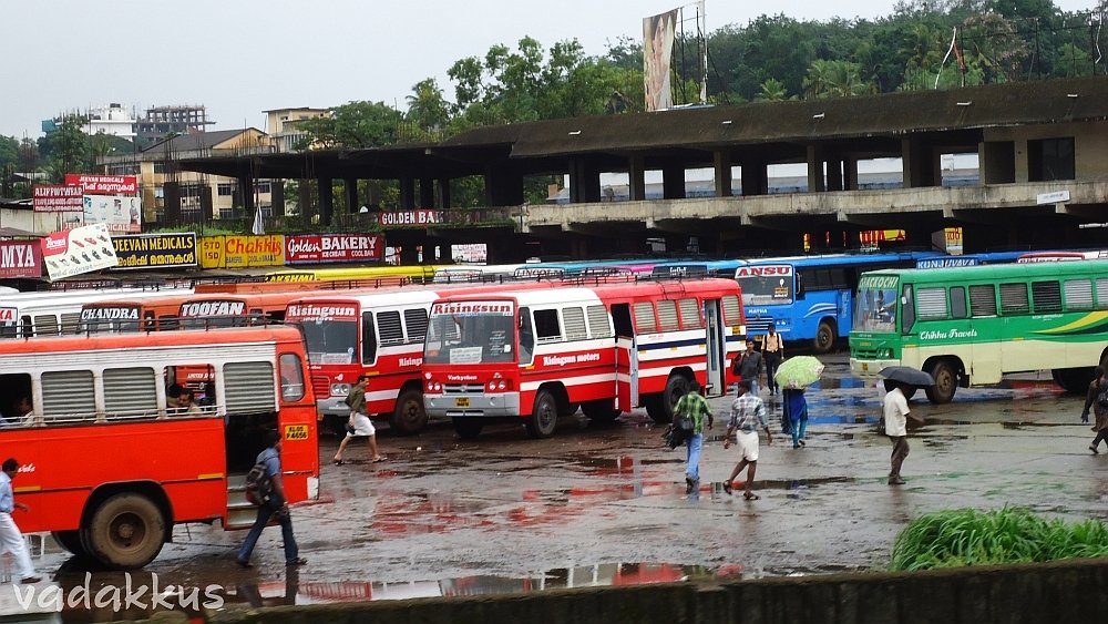 A view of the Kottayam Private Bus Station