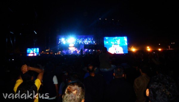 Guns N Roses performing live in Bangalore, the crowd