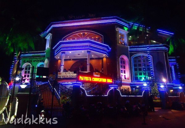 Image of Pai Vista Convention Hall lit up in colors, Basavangudi, Banglore