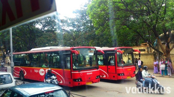 Two BMTC Volvo 335E City Bus Services