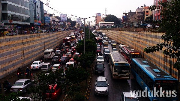 Traffic Jam at Marathahalli Bridge Bangalore