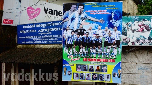 Flex board put up by Argentina fans in Kerala