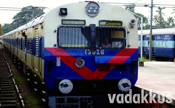 Photo of the MEMU train at Kottayam in Kerala