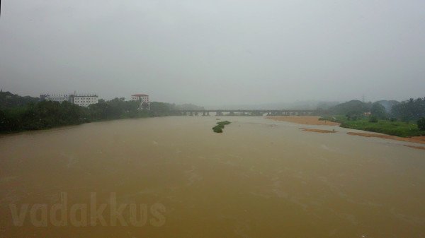 The Bharathapuzha River in Kerala during monsoon