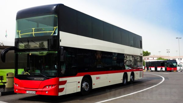 Dubai RTA's Neoplan Double Decekr bus at Sharjah Al Jubail bus terminal