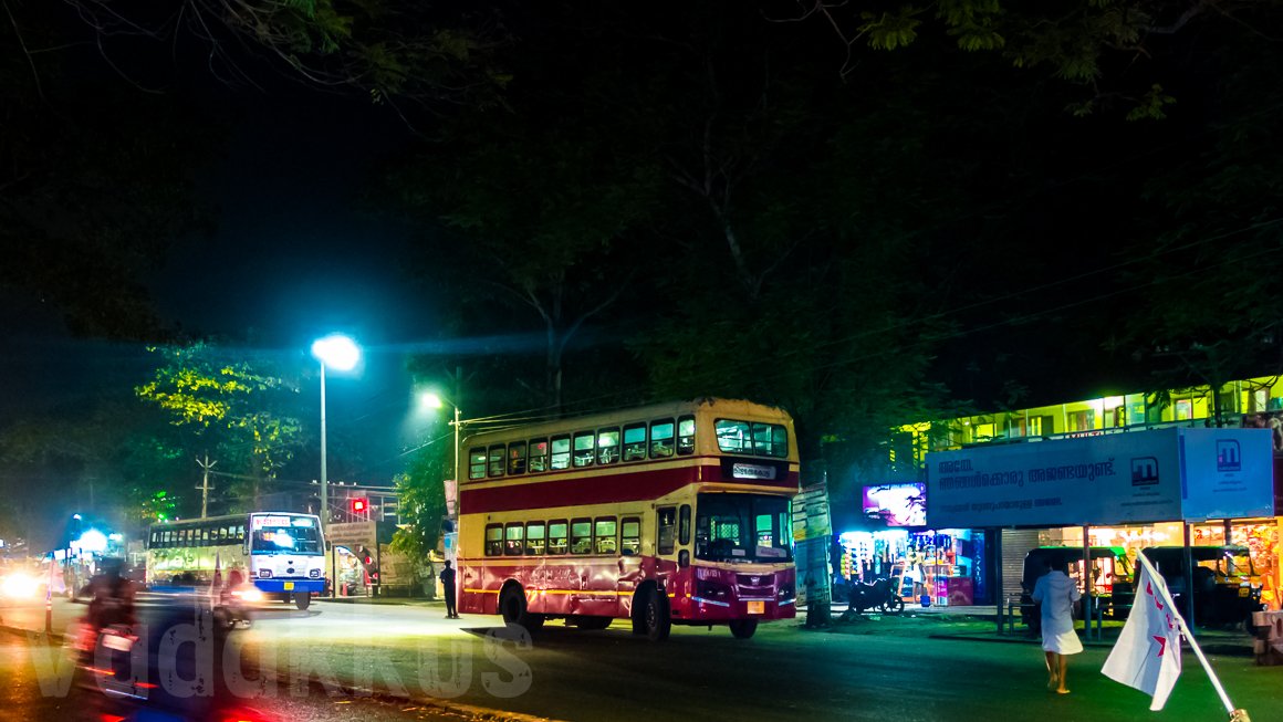 Kerala KSRTC Souble Decker City Bus RN 765 Thiruvananthapuram Kazhakoottam Night