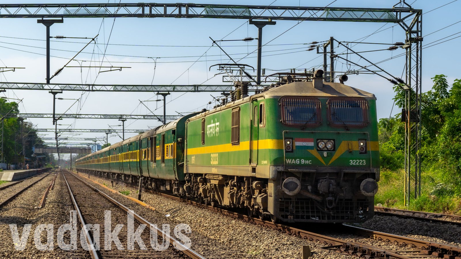 Garib Rath WAG9 offlink green train rare occurrence photo