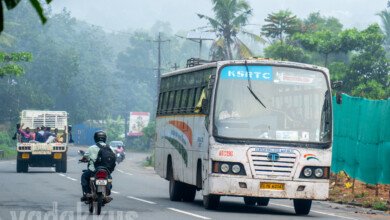KSRTC Super Deluxe Airbus ATC 196 from Mananthavady to Trivandrum on a misty morning