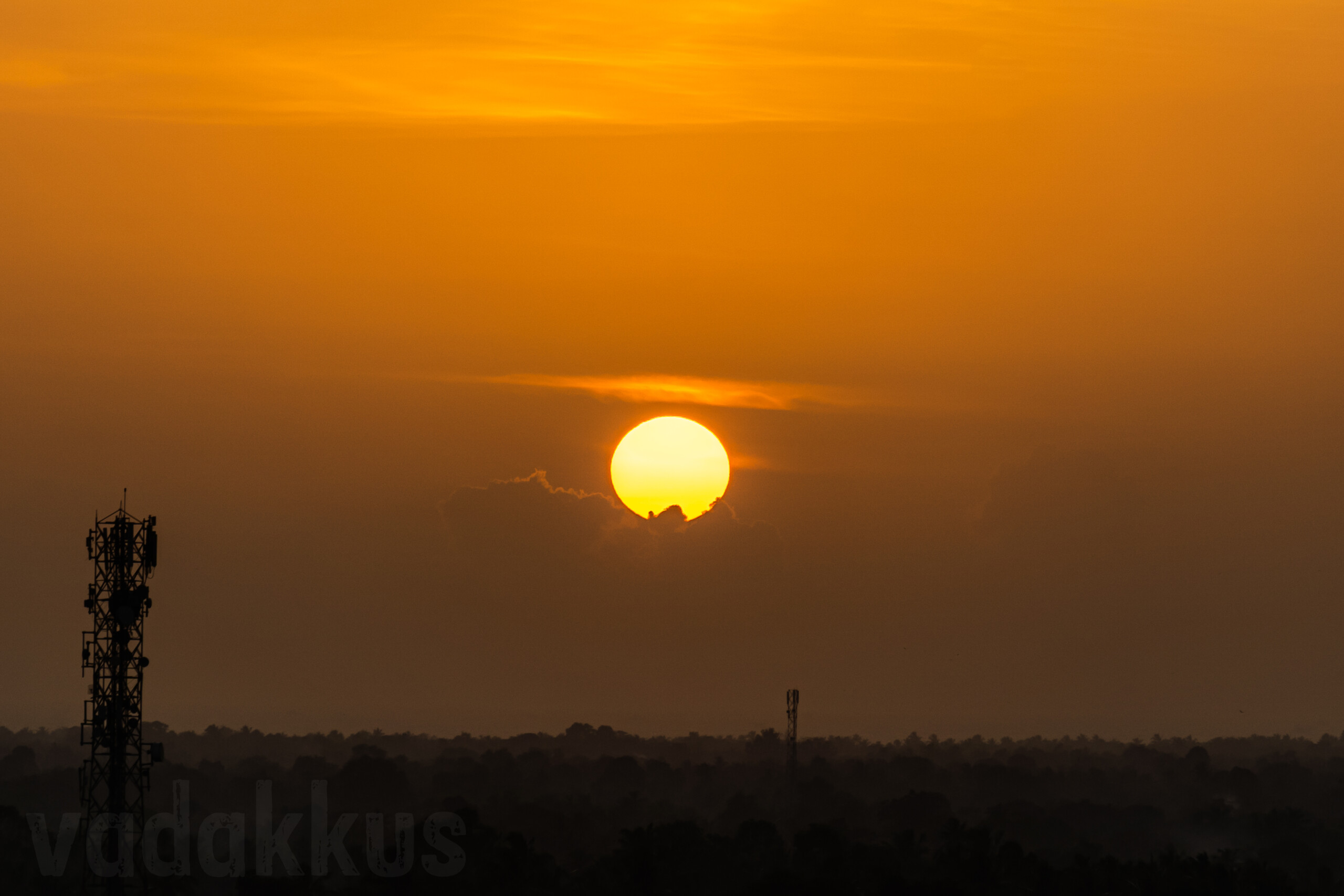 Sunset in Kerala Sun looks like a big yellow ball on fire liquid gold