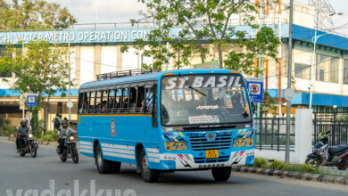 Kerala private bus St.Basil Ernakulam Arayankavu at Vyttila